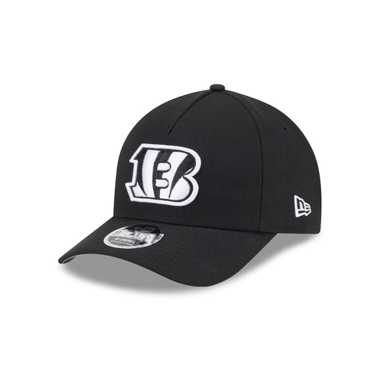 Cincinnati Bengals Black & White 9FORTY M-Crown A-Frame Snapback Hat - New Era Cap