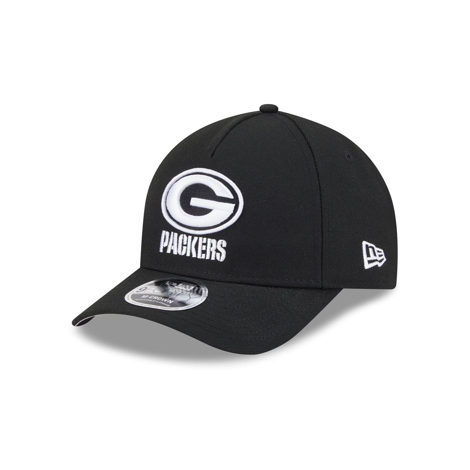 Green Bay Packers Black & White 9FORTY M-Crown A-Frame Snapback Hat