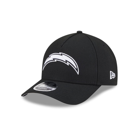 Los Angeles Chargers Black & White 9FORTY M-Crown A-Frame Snapback Hat - New Era Cap