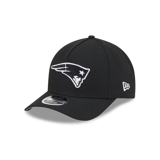 New England Patriots Black & White 9FORTY M-Crown A-Frame Snapback Hat - New Era Cap