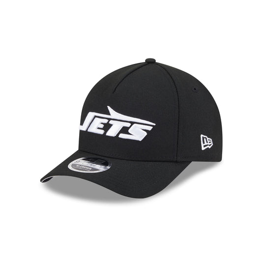 New York Jets Black & White 9FORTY M-Crown A-Frame Snapback Hat - New Era Cap