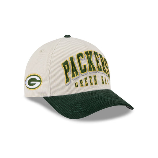 Green Bay Packers Stacked Corduroy 9FORTY M-Crown A-Frame Snapback Hat - New Era Cap