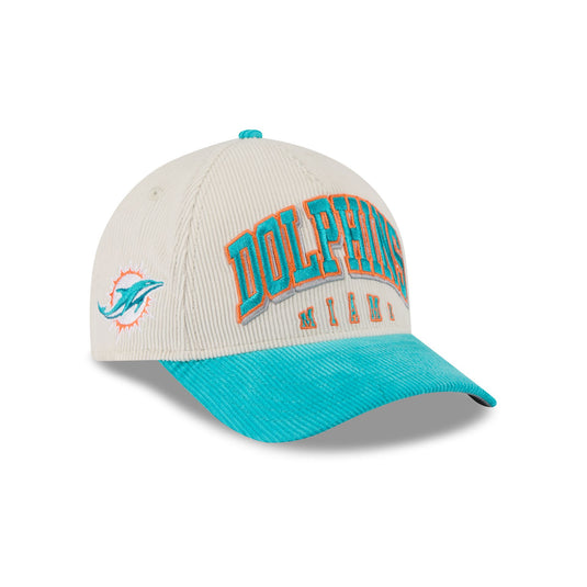 Miami Dolphins Stacked Corduroy 9FORTY M-Crown A-Frame Snapback Hat - New Era Cap