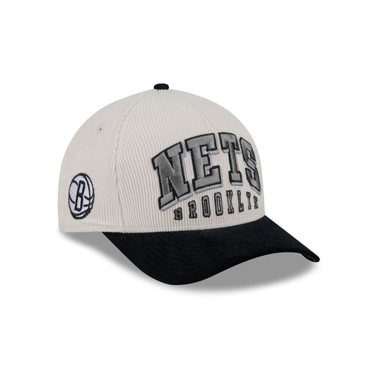 Brooklyn Nets Stacked Corduroy 9FORTY M-Crown A-Frame Snapback Hat - New Era Cap