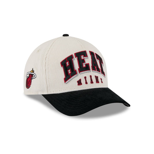 Miami Heat Stacked Corduroy 9FORTY M-Crown A-Frame Snapback Hat - New Era Cap