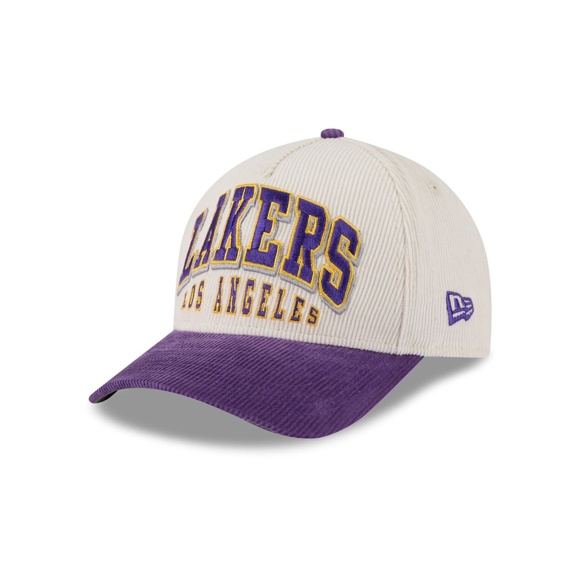 Los Angeles Lakers Stacked Corduroy 9FORTY M-Crown A-Frame Snapback Hat