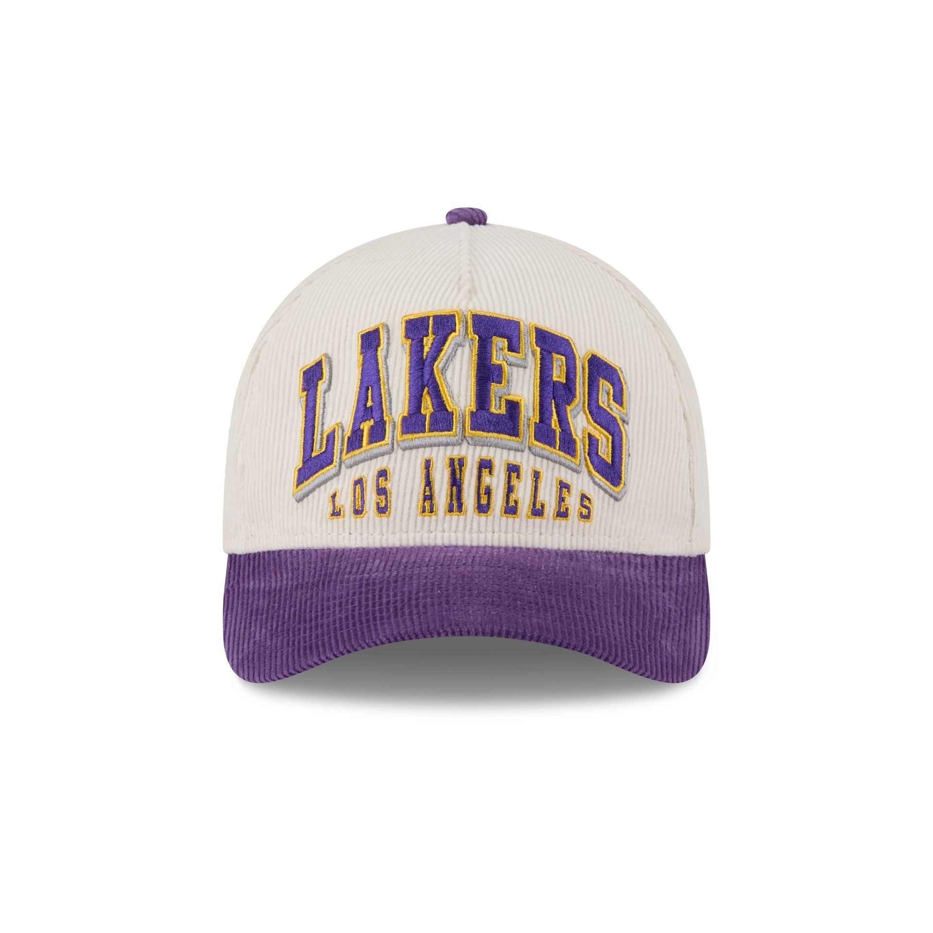Los Angeles Lakers Stacked Corduroy 9FORTY M-Crown A-Frame Snapback Hat