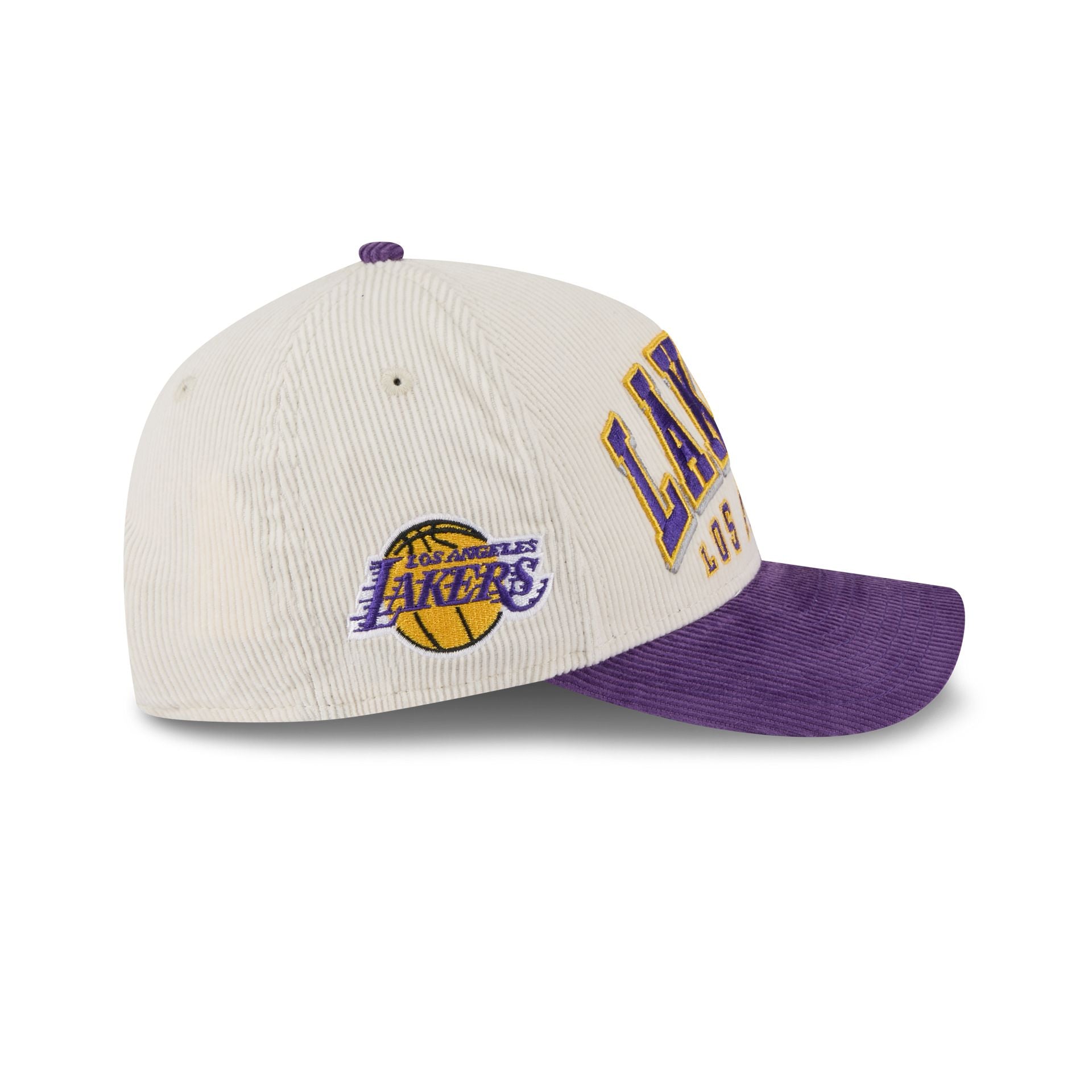 Los Angeles Lakers Stacked Corduroy 9FORTY M-Crown A-Frame Snapback Hat