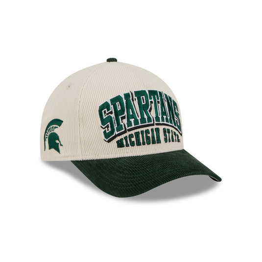 Michigan State Spartans Stacked Corduroy 9FORTY M-Crown A-Frame Snapback Hat - New Era Cap