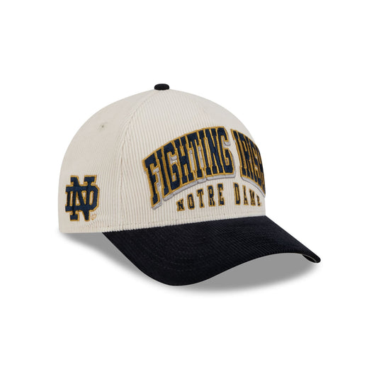 Notre Dame Fighting Irish Stacked Corduroy 9FORTY M-Crown A-Frame Snapback Hat - New Era Cap