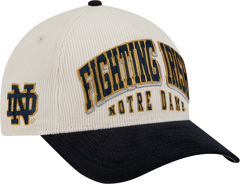 Notre Dame Fighting Irish Stacked Corduroy 9FORTY M-Crown A-Frame Snapback Hat