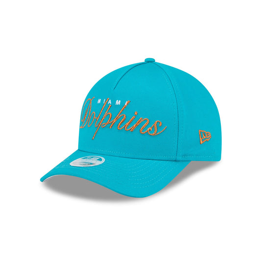 Miami Dolphins Metallic Women's 9FORTY M-Crown A-Frame Snapback Hat - New Era Cap