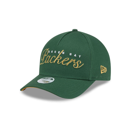 Green Bay Packers Metallic Women's 9FORTY M-Crown A-Frame Snapback Hat - New Era Cap