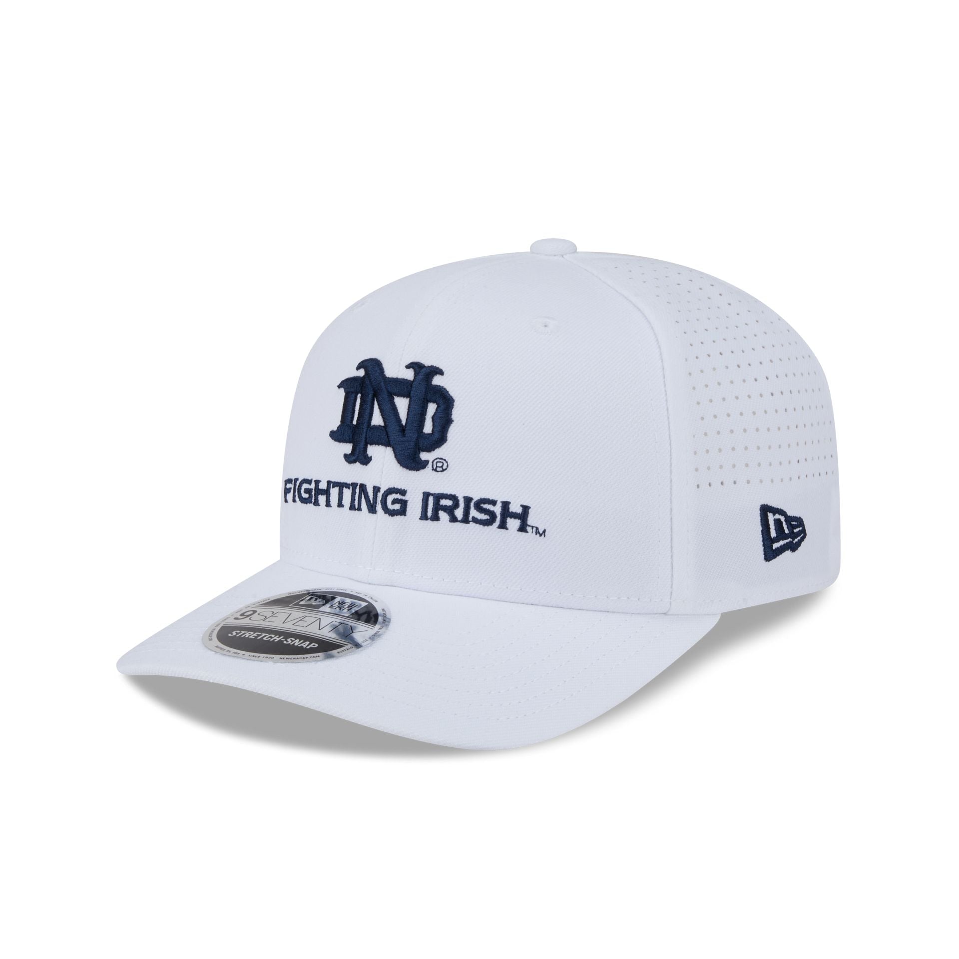 Neotret Cap Notre Dame Fighting Irish Optic White Performance Stacked 9SEVENTY Str ...