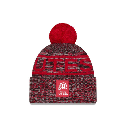 Utah Utes Cold Weather Pom Knit Hat - New Era Cap