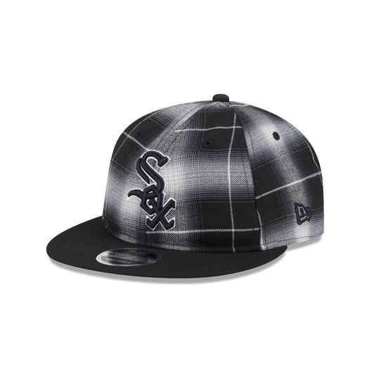 Chicago White Sox Black and White Plaid Retro Crown 9FIFTY Snapback Hat - New Era Cap