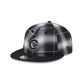 Chicago Cubs Black and White Plaid Retro Crown 9FIFTY Snapback Hat