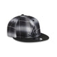Atlanta Braves Black and White Plaid Retro Crown 9FIFTY Snapback Hat