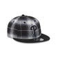 Philadelphia Phillies Black and White Plaid Retro Crown 9FIFTY Snapback Hat
