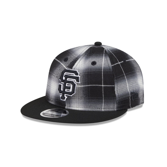 San Francisco Giants Black and White Plaid Retro Crown 9FIFTY Snapback Hat - New Era Cap