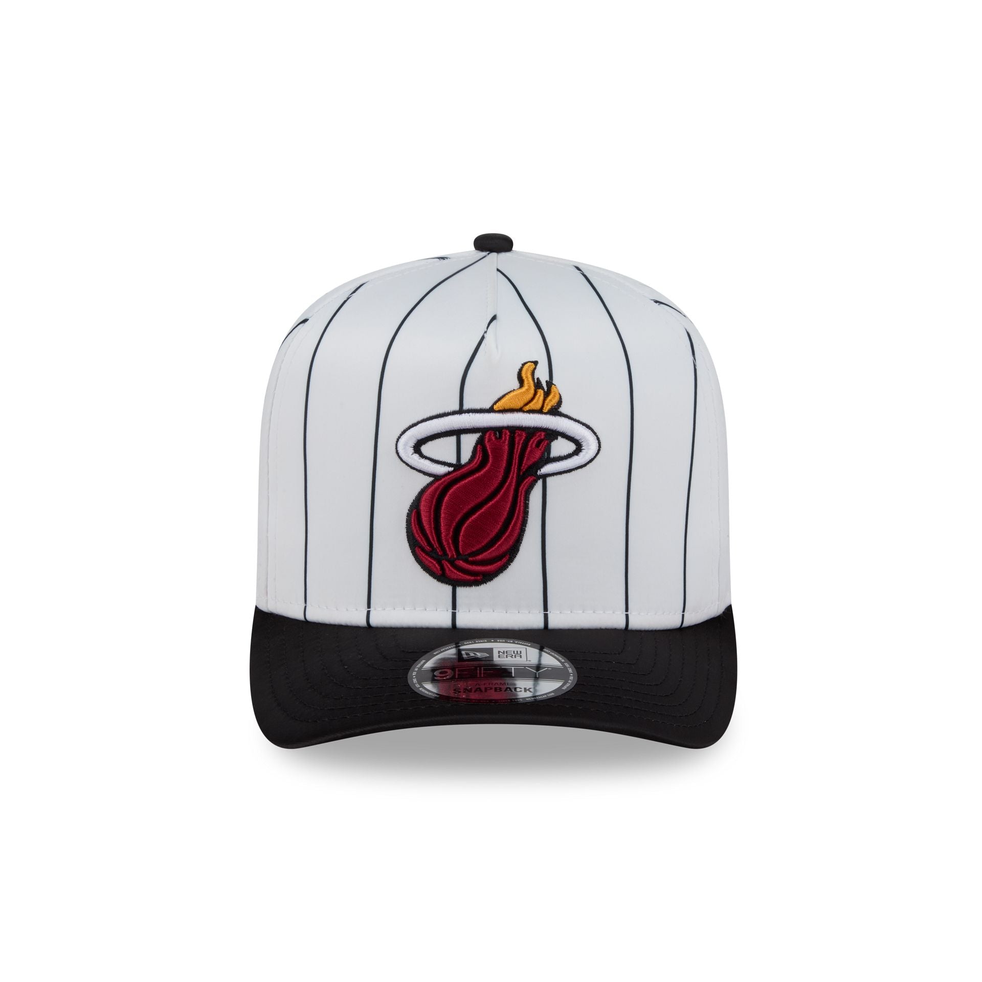 Miami Heat Satin Pinstripe 9FIFTY A-Frame Snapback Hat