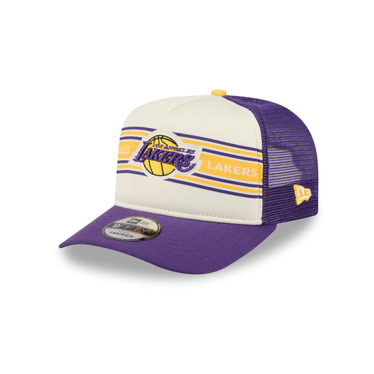 Los Angeles Lakers Banner 9FIFTY A-Frame Trucker Hat - New Era Cap