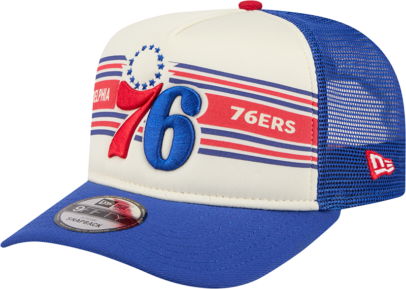 Philadelphia 76ers Banner 9FIFTY A-Frame Trucker Hat