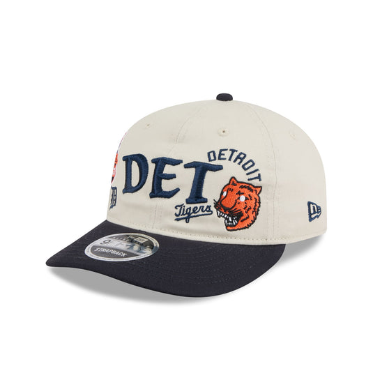 Detroit Tigers Scattered Patches Retro Crown 9FIFTY Snapback Hat - New Era Cap