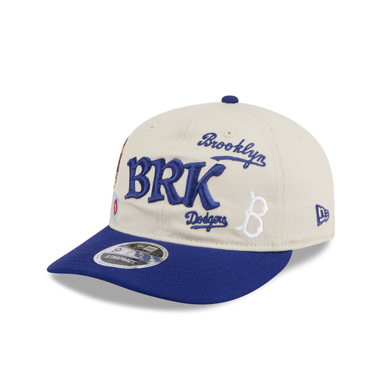 Brooklyn Dodgers Scattered Patches Retro Crown 9FIFTY Snapback Hat - New Era Cap