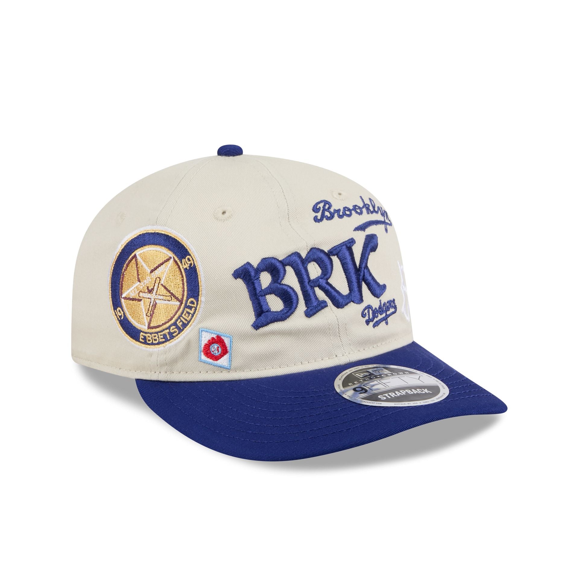Brooklyn Dodgers Scattered Patches Retro Crown 9FIFTY Snapback Hat