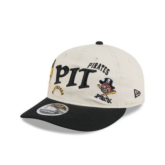 Pittsburgh Pirates Scattered Patches Retro Crown 9FIFTY Snapback Hat - New Era Cap