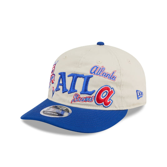 Atlanta Braves Scattered Patches Retro Crown 9FIFTY Snapback Hat - New Era Cap
