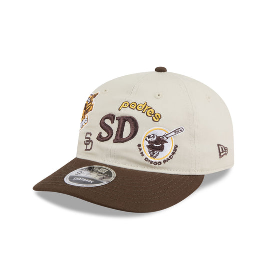 San Diego Padres Scattered Patches Retro Crown 9FIFTY Snapback Hat - New Era Cap