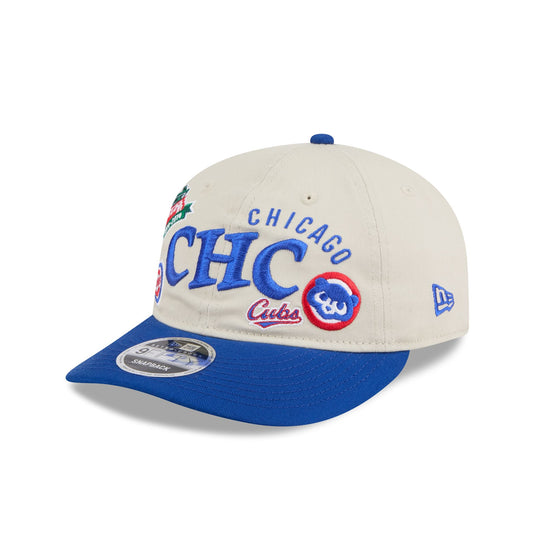 Chicago Cubs Scattered Patches Retro Crown 9FIFTY Snapback Hat - New Era Cap