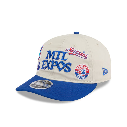 Montreal Expos Scattered Patches Retro Crown 9FIFTY Snapback Hat - New Era Cap