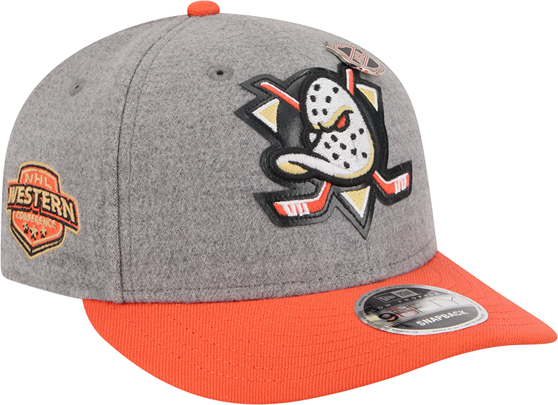 Anaheim Ducks Heather Gray Wool Low Profile 9FIFTY Snapback Hat