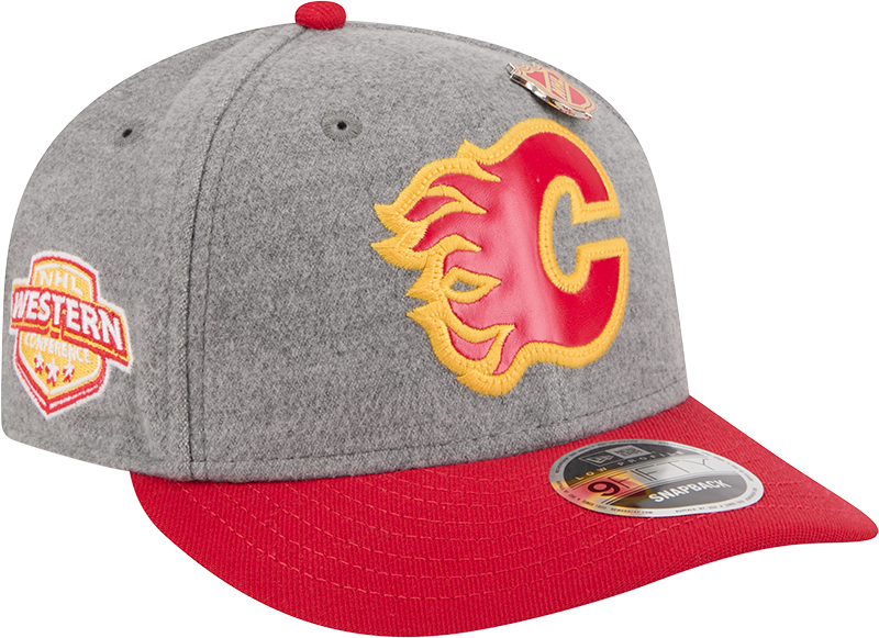 Calgary Flames Heather Gray Wool Low Profile 9FIFTY Snapback Hat