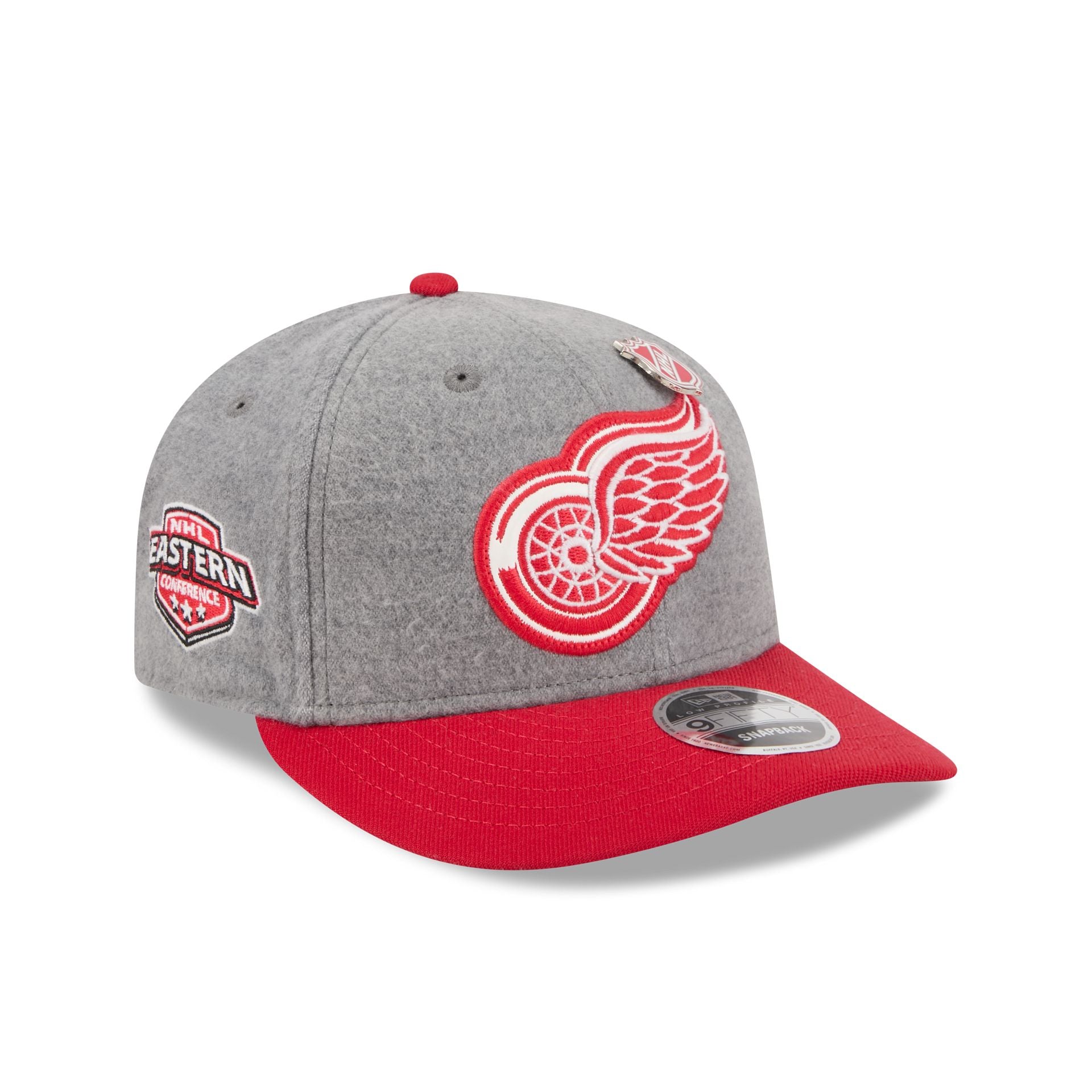 Detroit Red Wings Heather Gray Wool Low Profile 9FIFTY Snapback Hat
