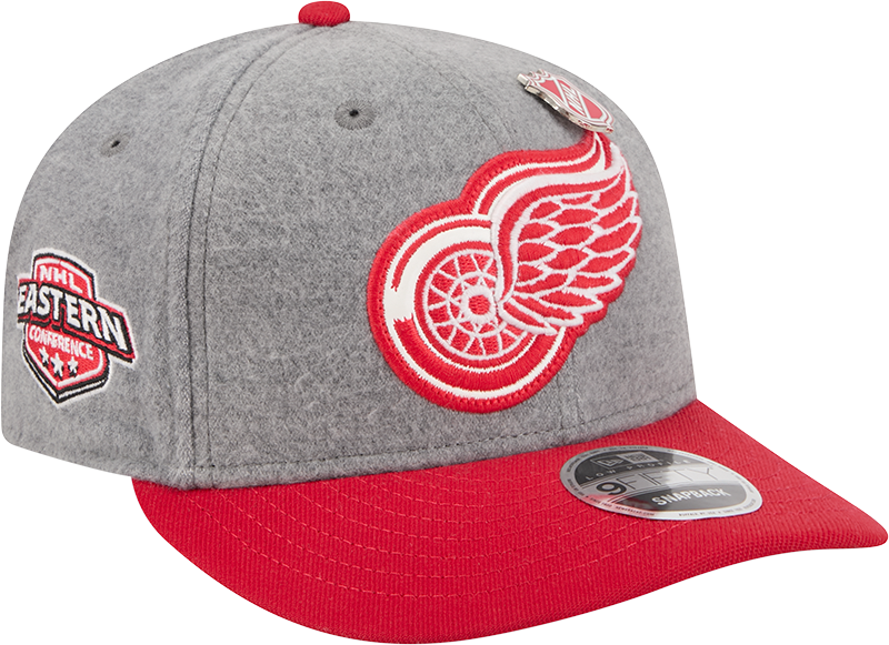 Detroit Red Wings Heather Gray Wool Low Profile 9FIFTY Snapback Hat