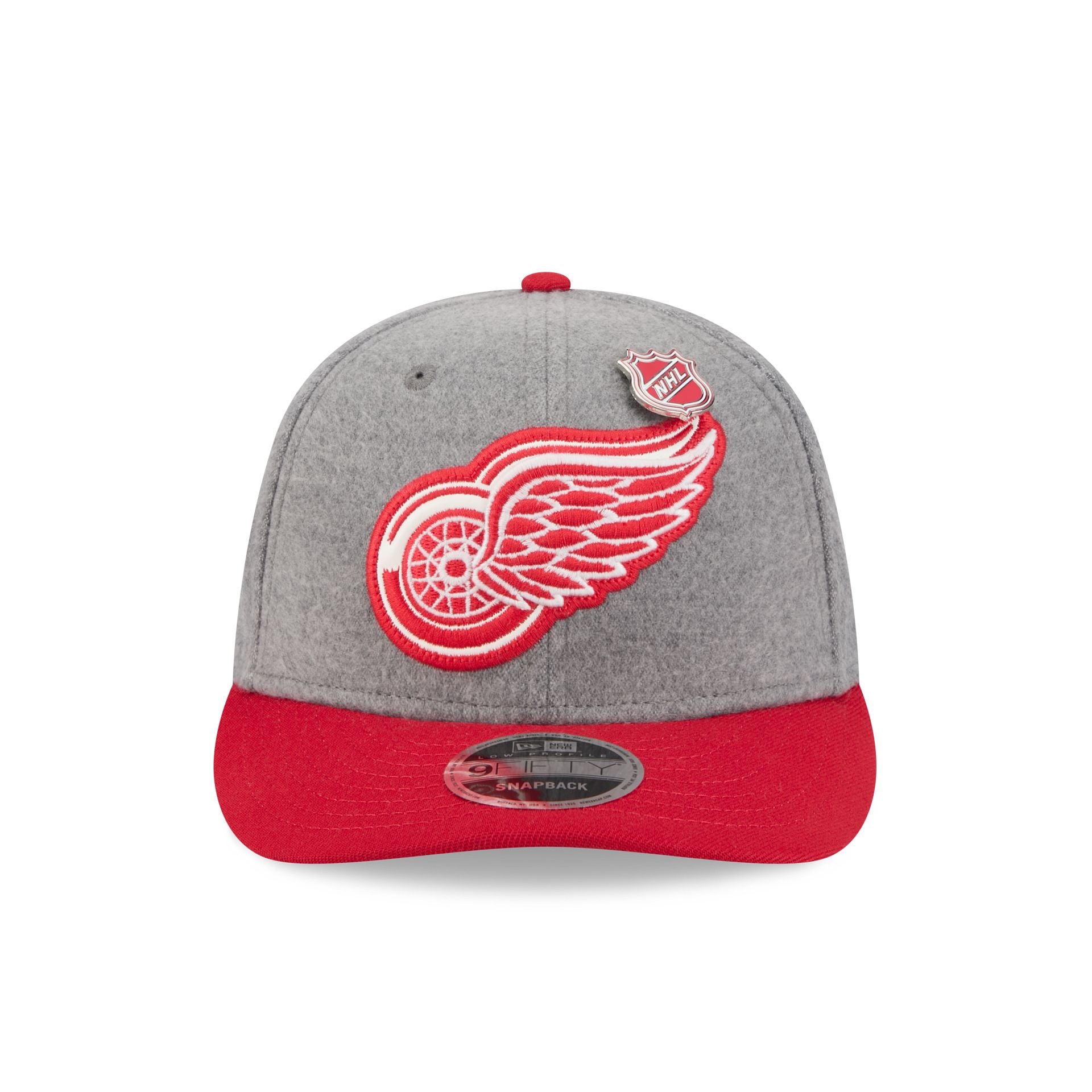 Detroit Red Wings Heather Gray Wool Low Profile 9FIFTY Snapback Hat