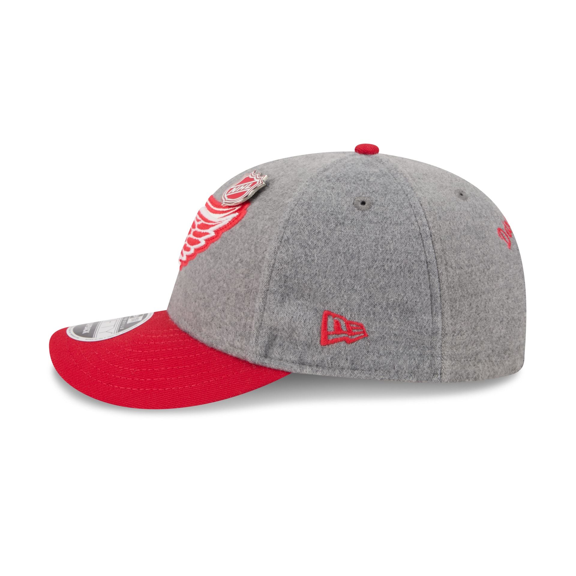 Detroit Red Wings Heather Gray Wool Low Profile 9FIFTY Snapback Hat