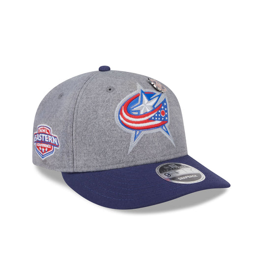 Columbus Blue Jackets Heather Gray Wool Low Profile 9FIFTY Snapback Hat - New Era Cap