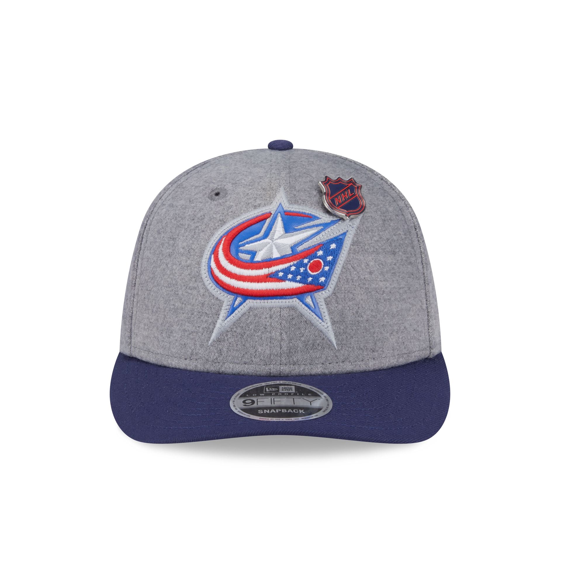 Columbus Blue Jackets Heather Gray Wool Low Profile 9FIFTY Snapback Hat