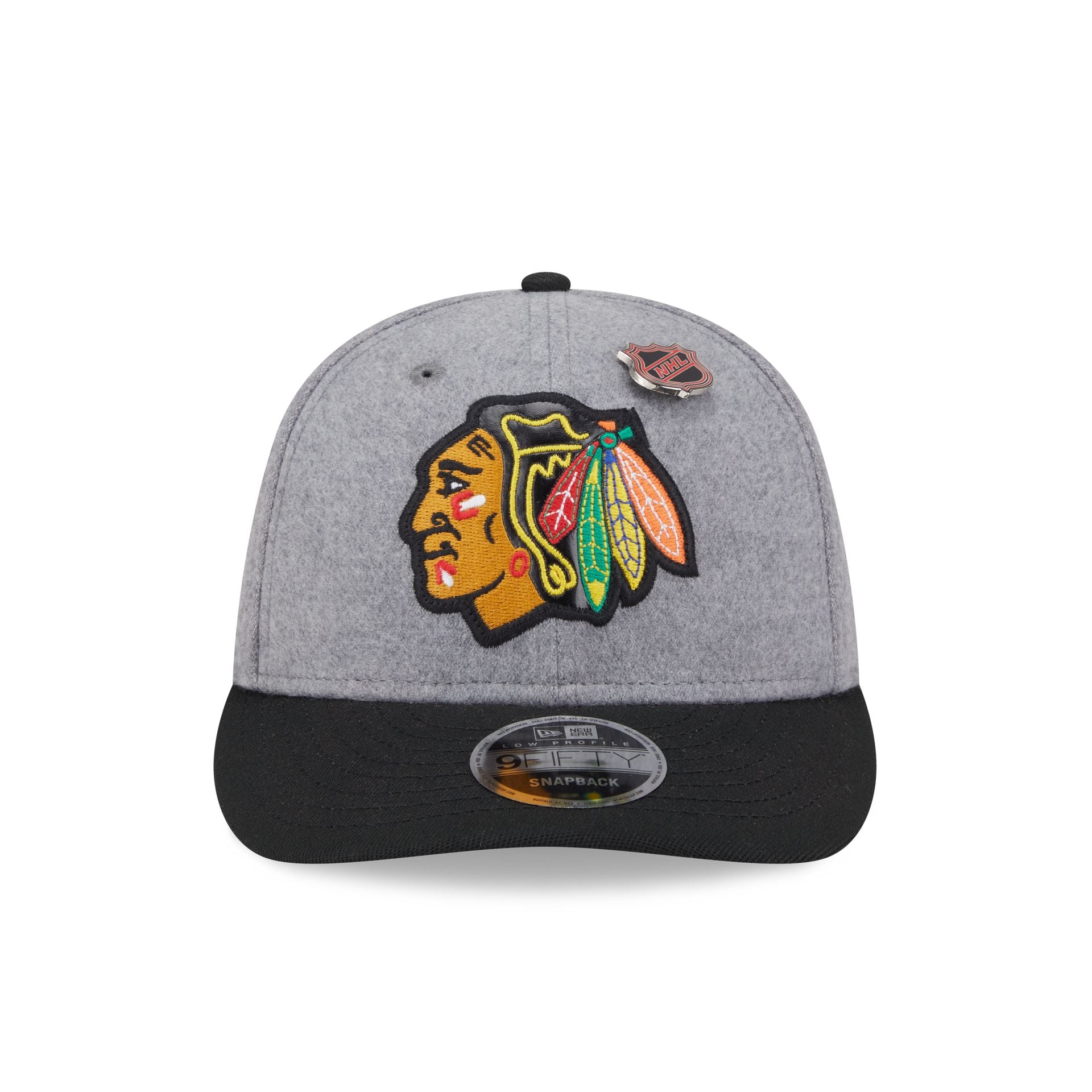 Chicago Blackhawks Heather Gray Wool Low Profile 9FIFTY Snapback Hat