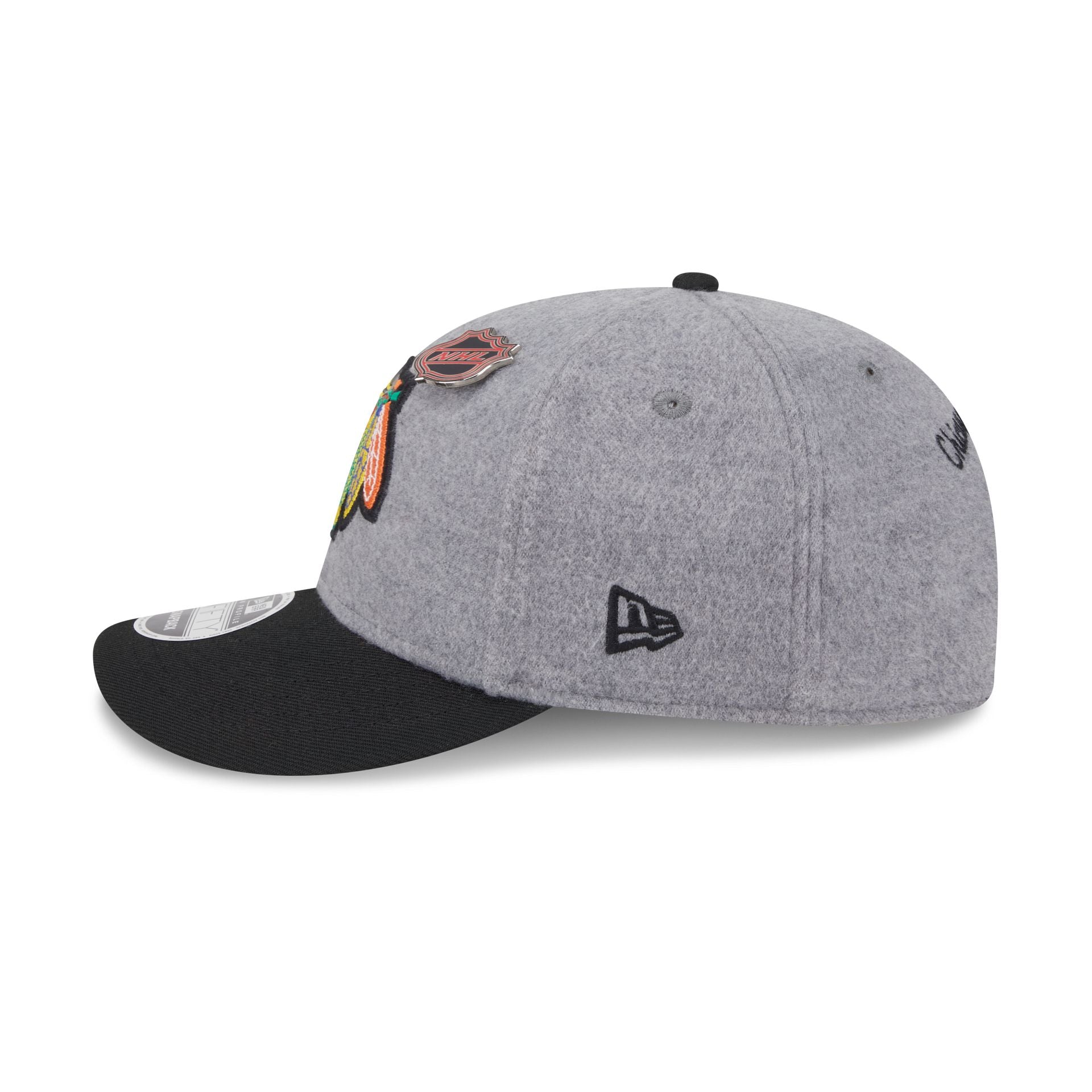 Chicago Blackhawks Heather Gray Wool Low Profile 9FIFTY Snapback Hat