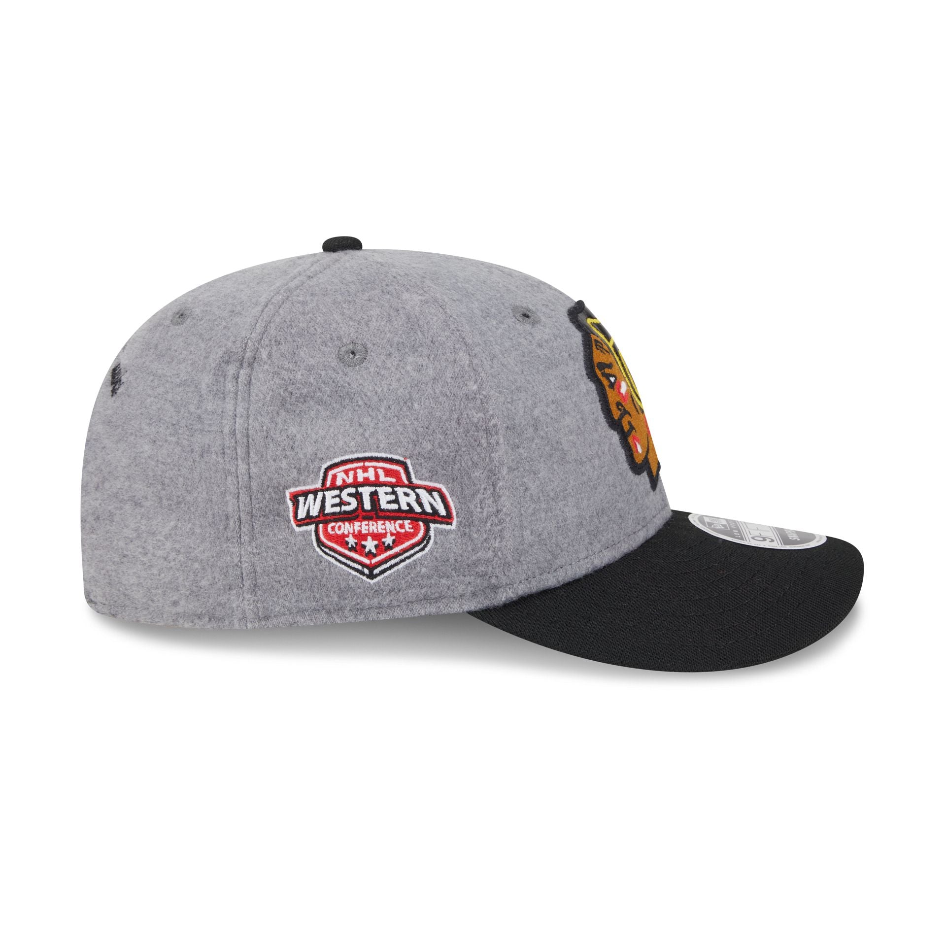 Chicago Blackhawks Heather Gray Wool Low Profile 9FIFTY Snapback Hat