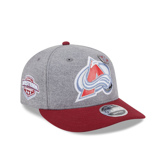 Colorado Avalanche Heather Gray Wool Low Profile 9FIFTY Snapback Hat - New Era Cap