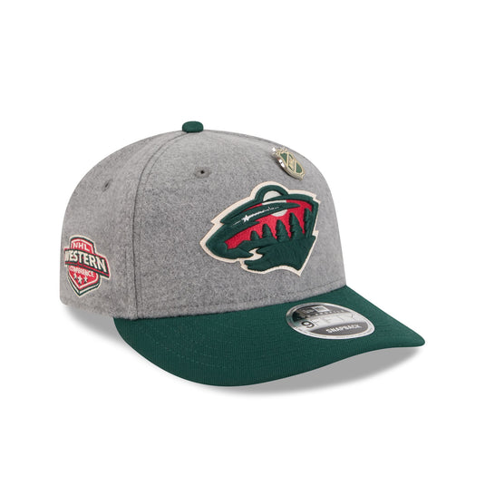 Minnesota Wild Heather Gray Wool Low Profile 9FIFTY Snapback Hat - New Era Cap