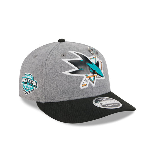 San Jose Sharks Heather Gray Wool Low Profile 9FIFTY Snapback Hat - New Era Cap