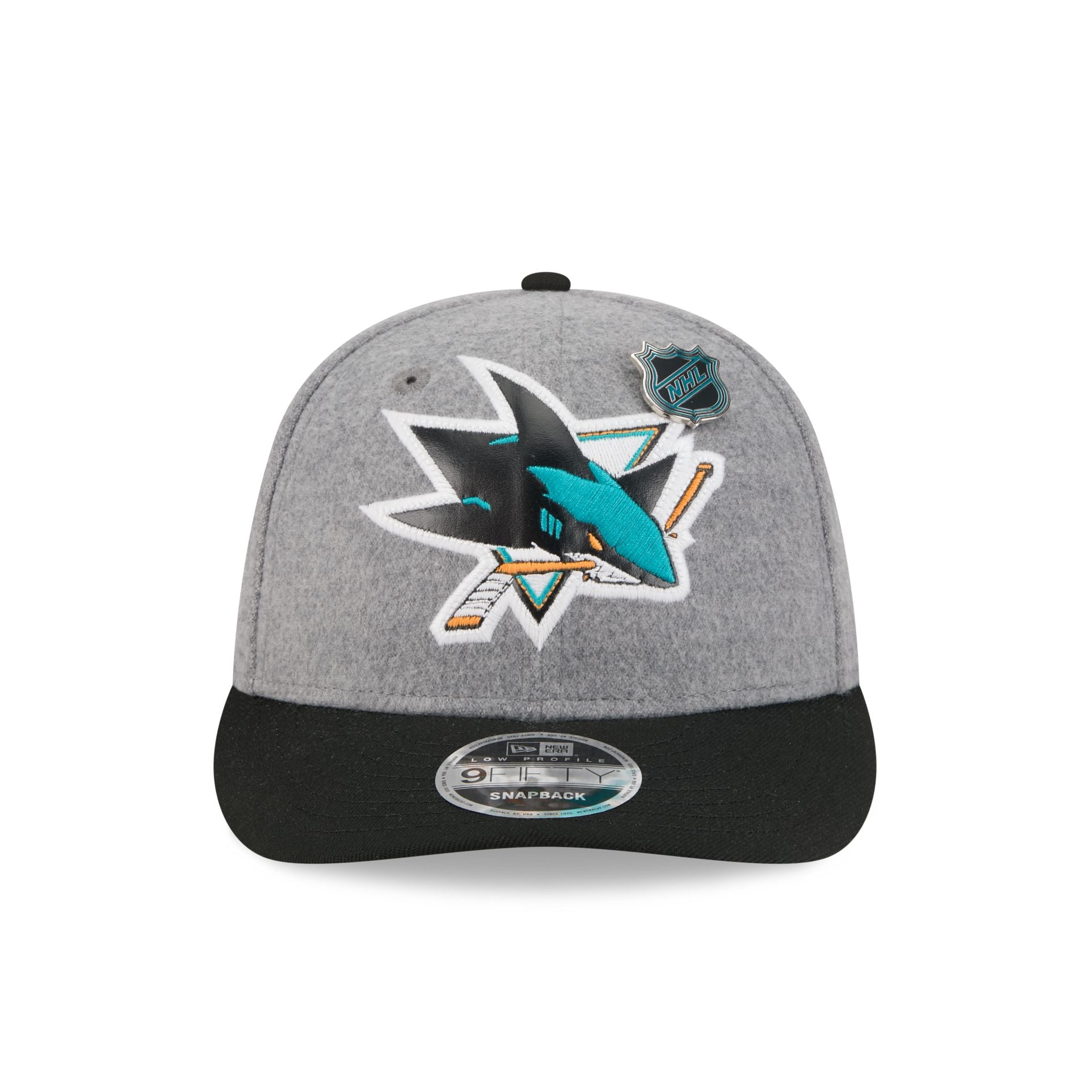 San Jose Sharks Heather Gray Wool Low Profile 9FIFTY Snapback Hat